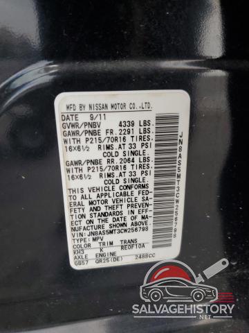 JN8AS5MT3CW256798 2012 NISSAN ROGUE photo no. 12