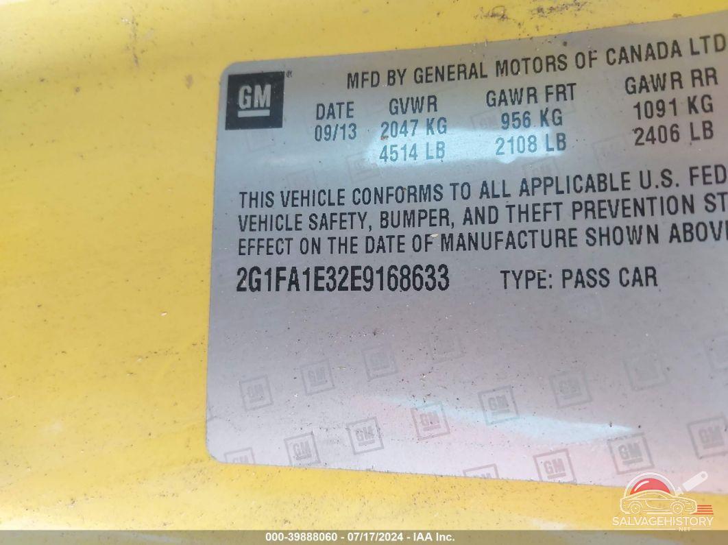 2G1FA1E32E9168633 2014 CHEVROLET CAMARO photo no. 9