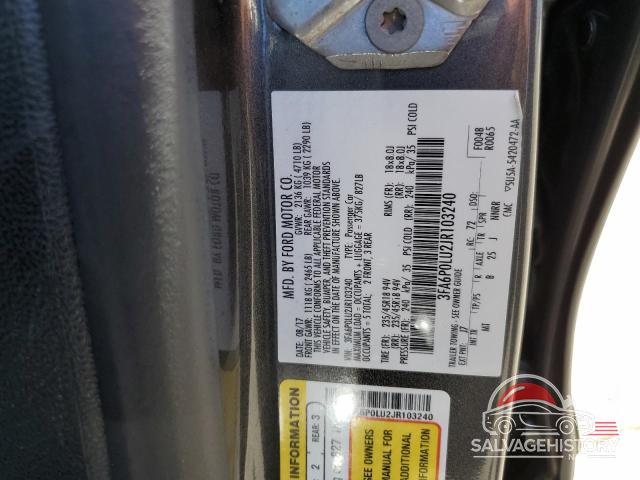 3FA6P0LU2JR103240 2018 FORD FUSION photo no. 12