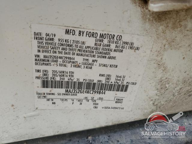 MAJ3S2GE4KC299844 2019 FORD ECOSPORT photo no. 12