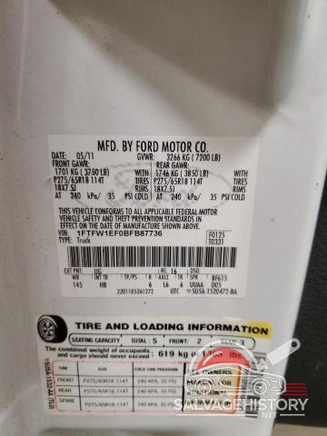 1FTFW1EF0BFB87736 2011 FORD F-150 photo no. 12