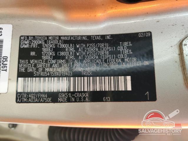 5TFRU54159X019403 2009 TOYOTA TUNDRA photo no. 12