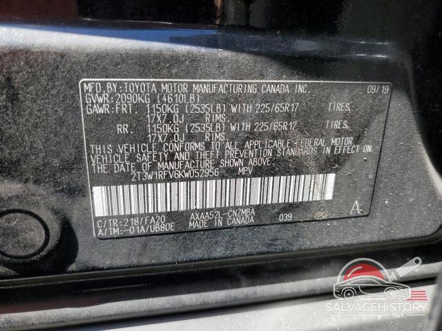 2T3W1RFV6KW052956 2019 TOYOTA RAV4 photo no. 12