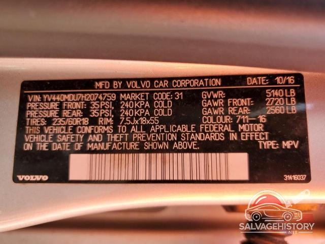 YV440MDU7H2074759 2017 VOLVO XC60 photo no. 12