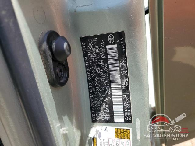 JTDKB20U487740056 2008 TOYOTA PRIUS photo no. 12