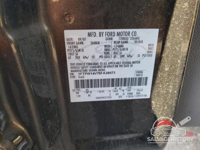 1FTPW14V78FA38973 2008 FORD F-150 photo no. 12