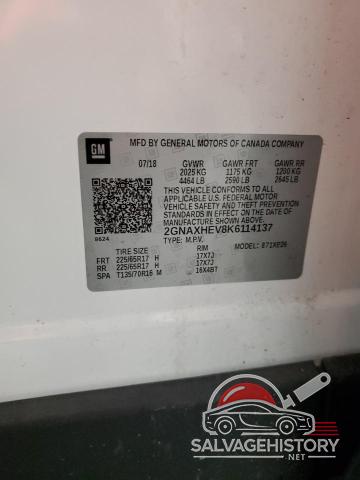 2GNAXHEV8K6114137 2019 CHEVROLET EQUINOX photo no. 13