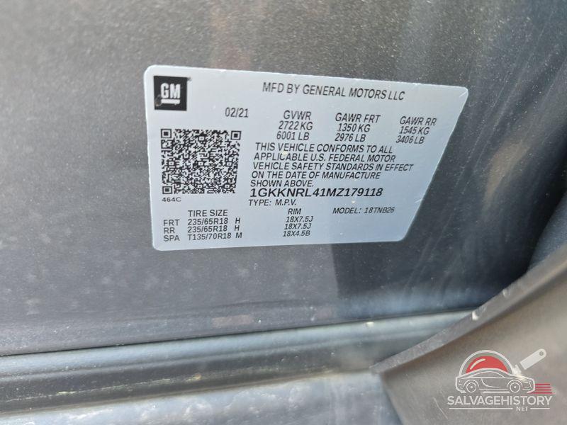 1GKKNRL41MZ179118 2021 GMC ACADIA photo no. 2
