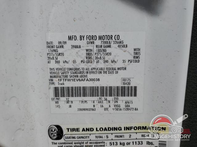 1FTFW1EV6AFA30038 2010 FORD F-150 photo no. 13