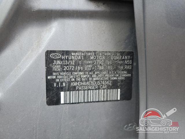 KMHDH4AE8DU574562 2013 HYUNDAI ELANTRA photo no. 12