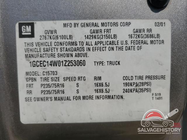 1GCEC14W01Z253060 2001 CHEVROLET All Models photo no. 13