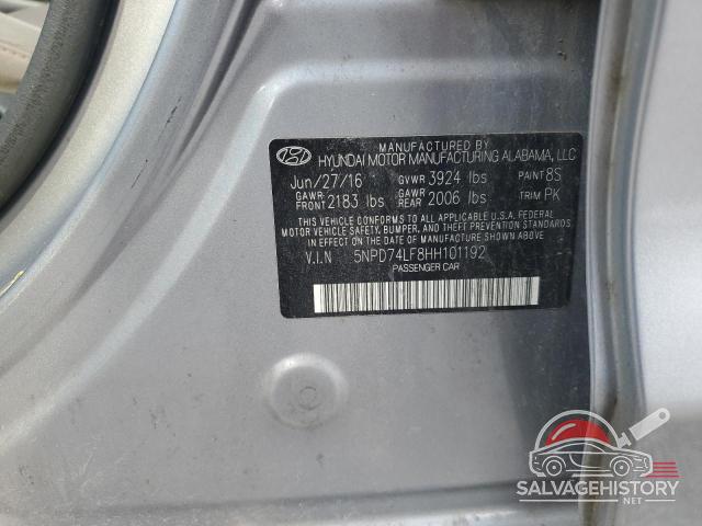 5NPD74LF8HH101192 2017 HYUNDAI ELANTRA photo no. 12