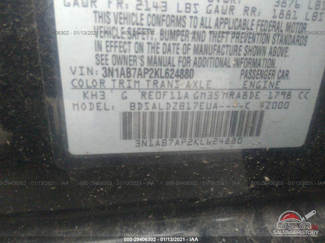 3N1AB7AP2KL624880 2019 NISSAN SENTRA photo no. 9
