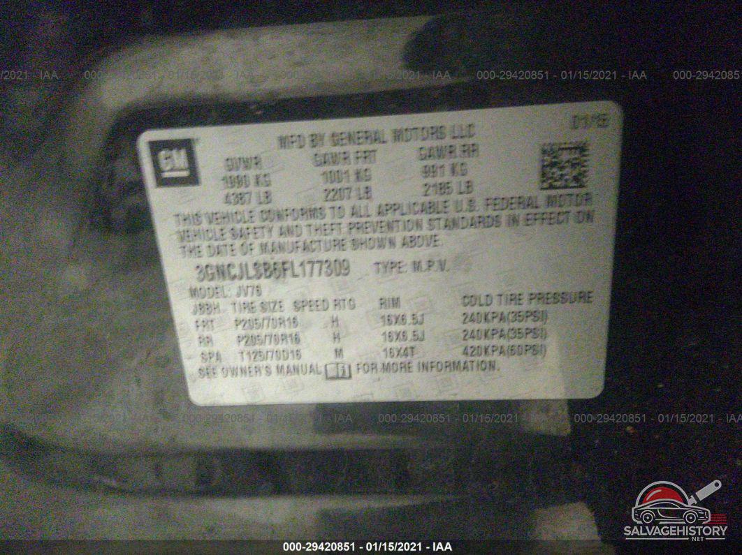 3GNCJLSB6FL177309 2015 CHEVROLET TRAX photo no. 9