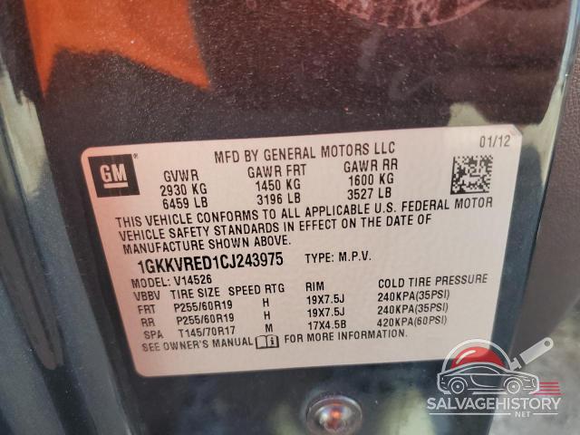 1GKKVRED1CJ243975 2012 GMC ACADIA photo no. 14