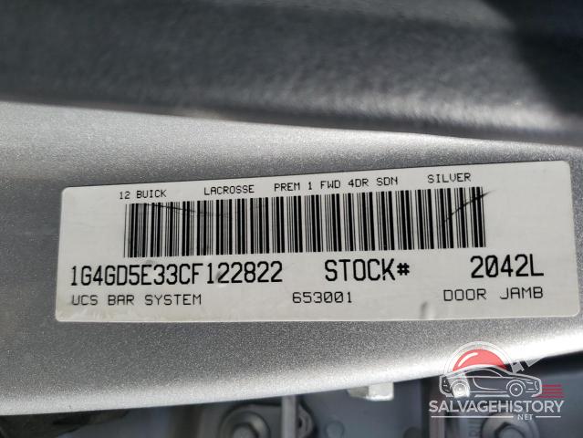 1G4GD5E33CF122822 2012 BUICK LACROSSE photo no. 13