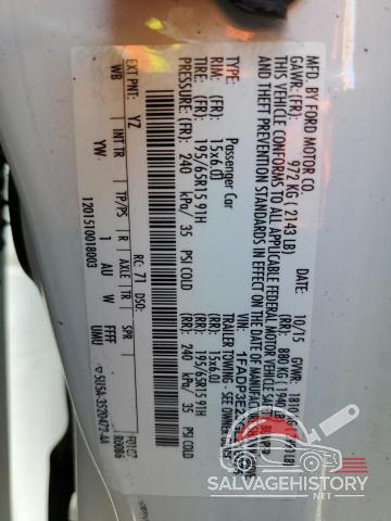 1FADP3E23GL216075 2016 FORD FOCUS photo no. 12