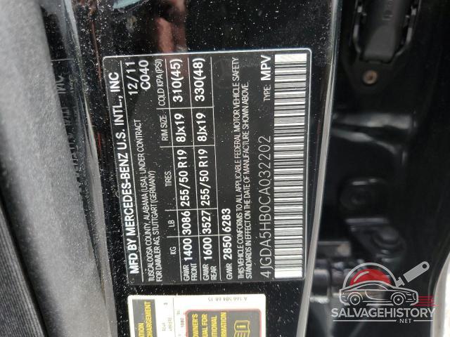 4JGDA5HB0CA032202 2012 MERCEDES-BENZ M-CLASS photo no. 14