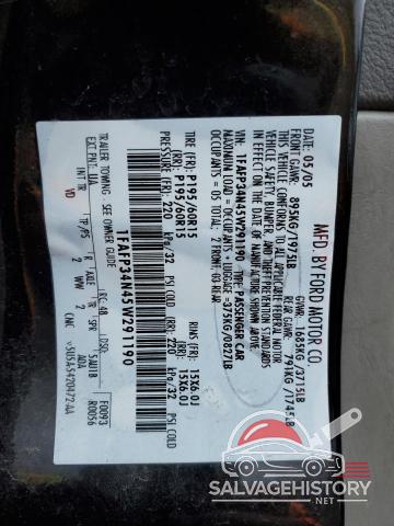 1FAFP34N45W291190 2005 FORD FOCUS photo no. 12