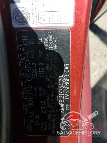 KNAFE121X75413030 2007 KIA SPECTRA photo no. 12