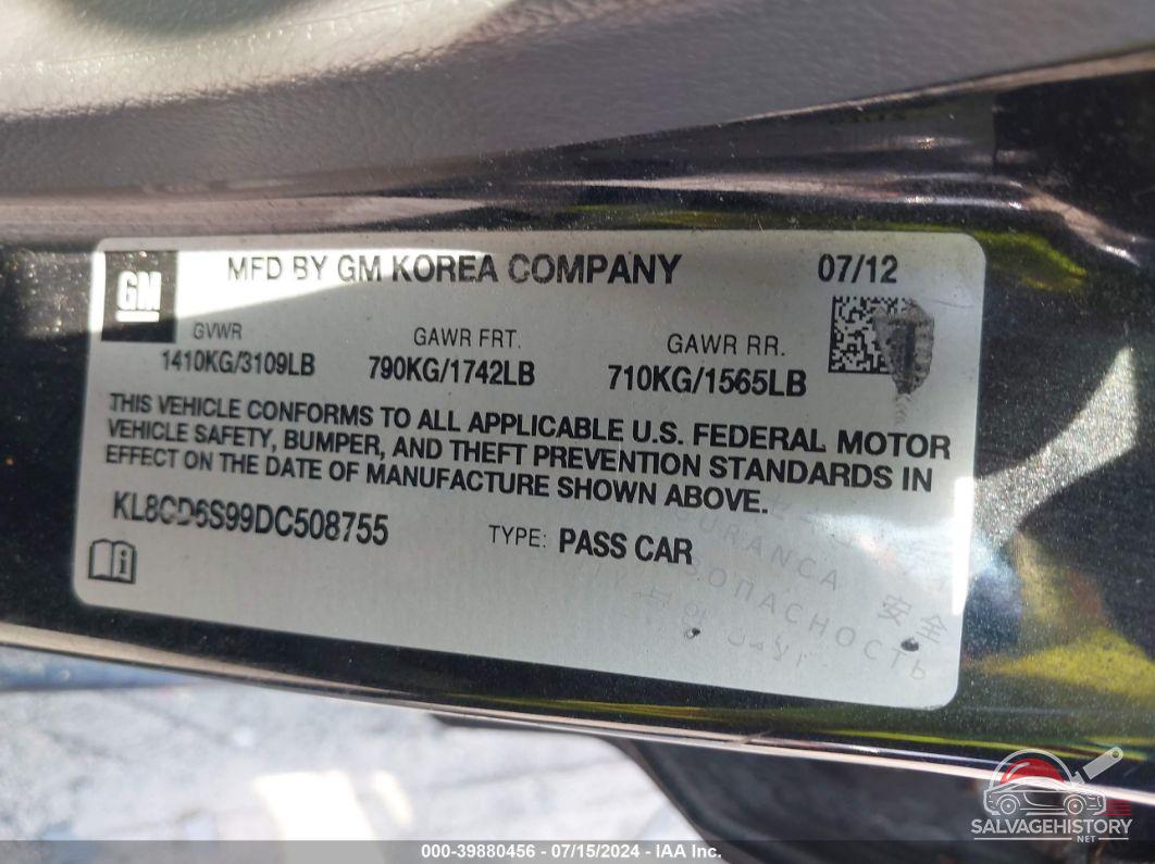 KL8CD6S99DC508755 2013 CHEVROLET SPARK photo no. 9