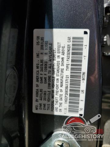 1HGCP26838A137121 2008 HONDA ACCORD photo no. 12