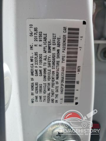 1HGCP2F39AA131480 2010 HONDA ACCORD photo no. 12