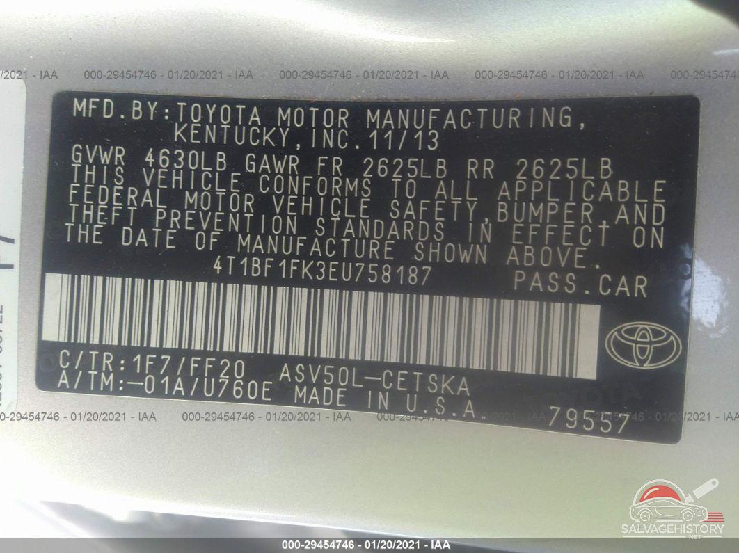 4T1BF1FK3EU758187 2014 TOYOTA CAMRY photo no. 9