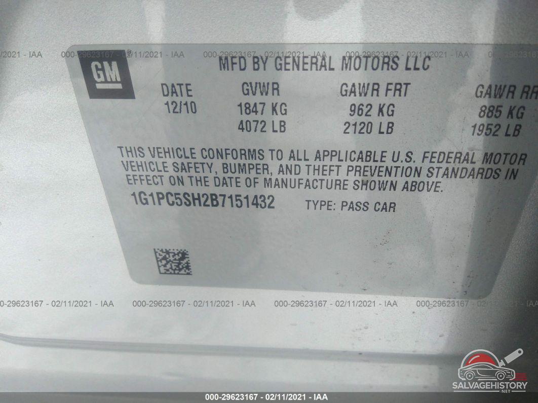 1G1PC5SH2B7151432 2011 CHEVROLET CRUZE photo no. 9