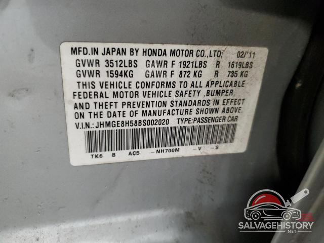 JHMGE8H58BS002020 2011 HONDA ALL OTHER photo no. 12