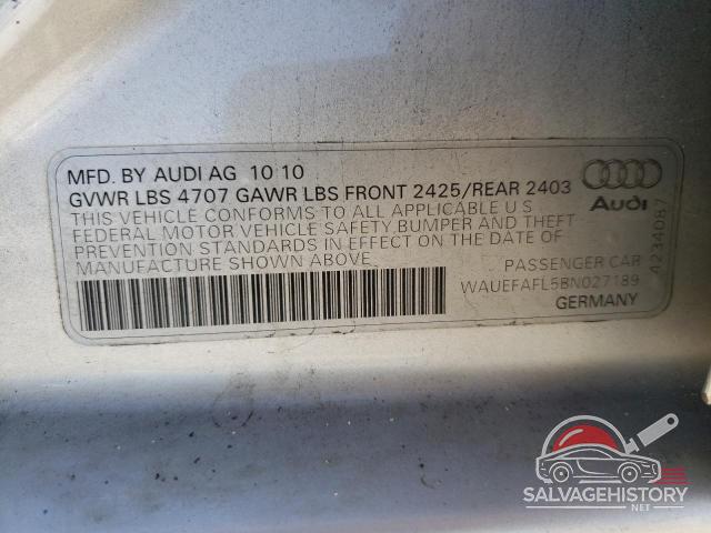 WAUEFAFL5BN027189 2011 AUDI A4 photo no. 13