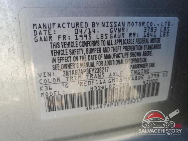 3N1AB7AP3EY238217 2014 NISSAN SENTRA photo no. 13