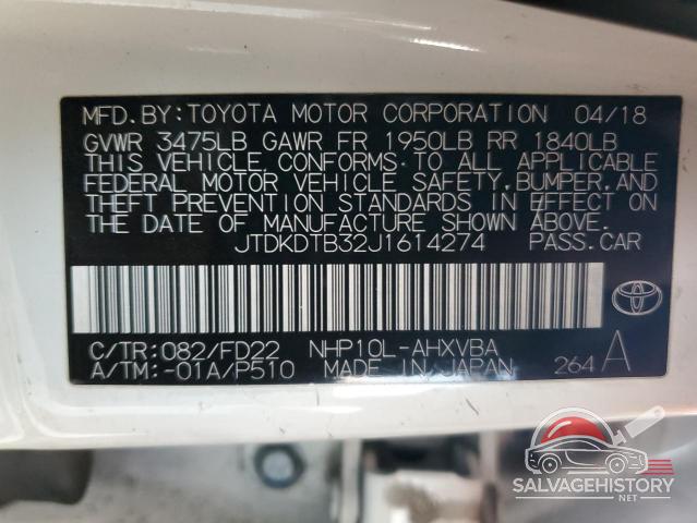 JTDKDTB32J1614274 2018 TOYOTA PRIUS photo no. 13