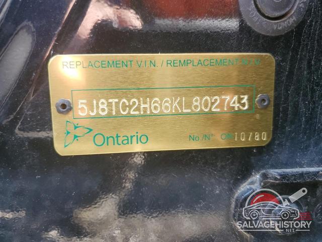 5J8TC2H66KL802743 2019 ACURA RDX photo no. 13