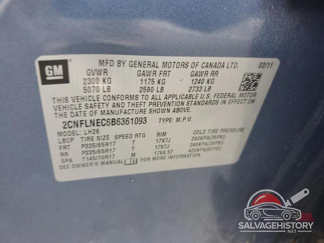 2CNFLNEC6B6361093 2011 CHEVROLET EQUINOX photo no. 12