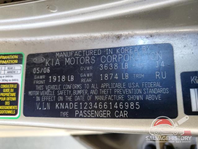 KNADE123466146985 2006 KIA RIO photo no. 12