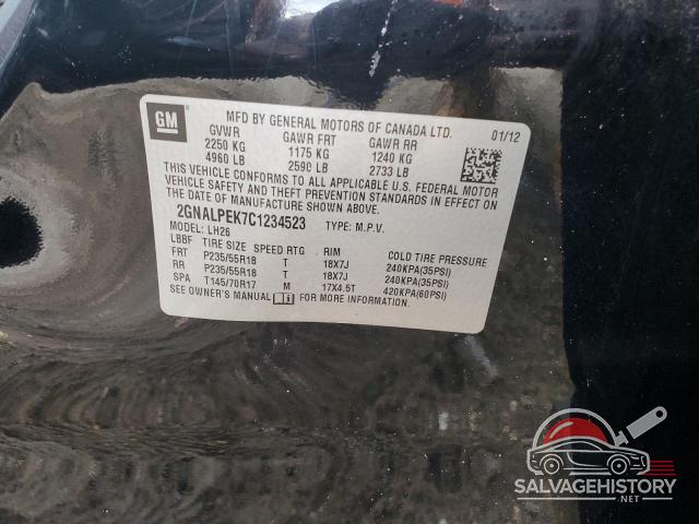 2GNALPEK7C1234523 2012 CHEVROLET EQUINOX photo no. 13