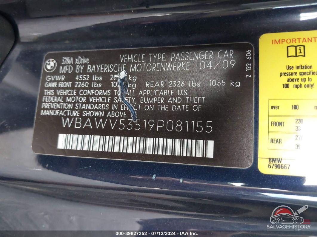 WBAWV53519P081155 2009 BMW 328I photo no. 9