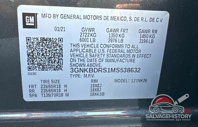 3GNKBDRS1MS538632 2021 CHEVROLET BLAZER photo no. 10