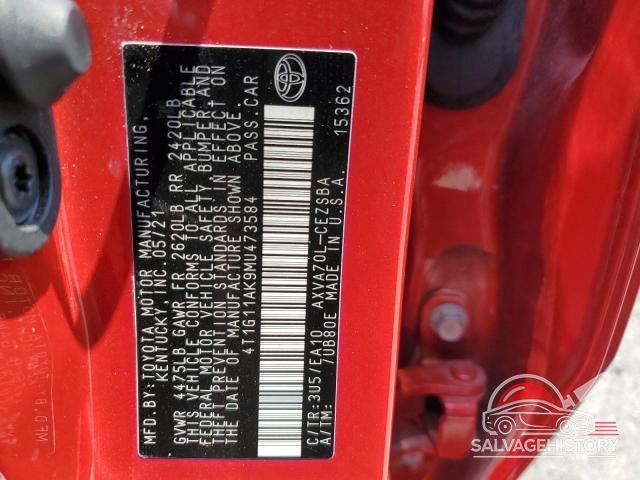 4T1G11AK9MU473584 2021 TOYOTA CAMRY photo no. 12