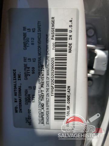 1YVGF22C525290025 2002 MAZDA 626 photo no. 12