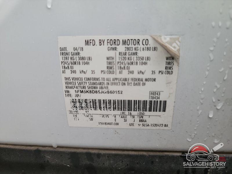 1FM5K8D85JGB60152 2018 FORD EXPLORER photo no. 9