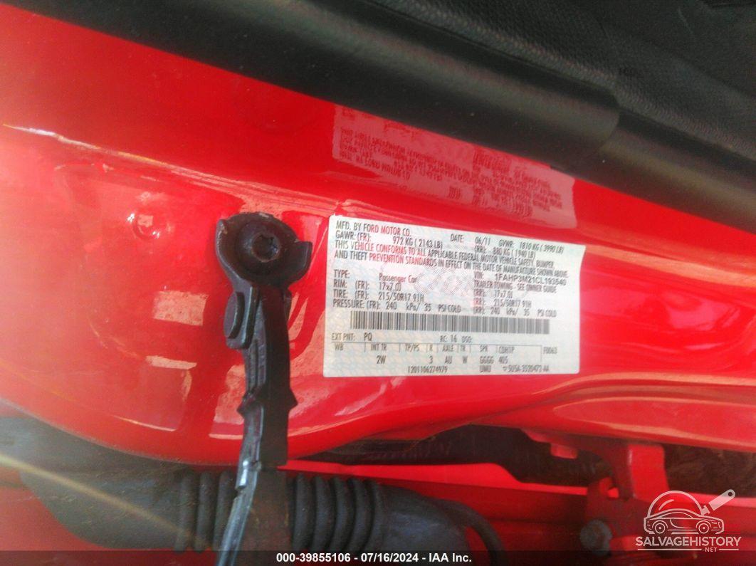 1FAHP3M21CL193540 2012 FORD FOCUS photo no. 9
