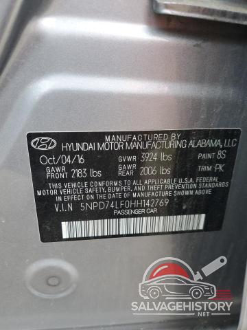 5NPD74LF0HH142769 2017 HYUNDAI ELANTRA photo no. 12