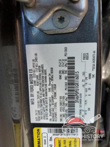 3FA6P0PU1GR116015 2016 FORD FUSION photo no. 12