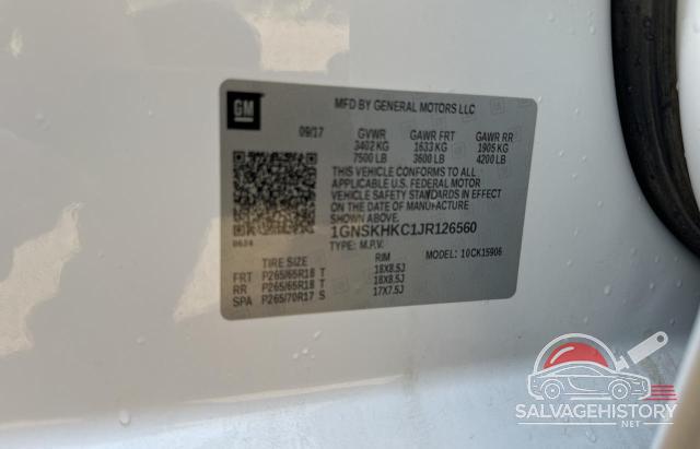 1GNSKHKC1JR126560 2018 CHEVROLET SUBURBAN photo no. 10