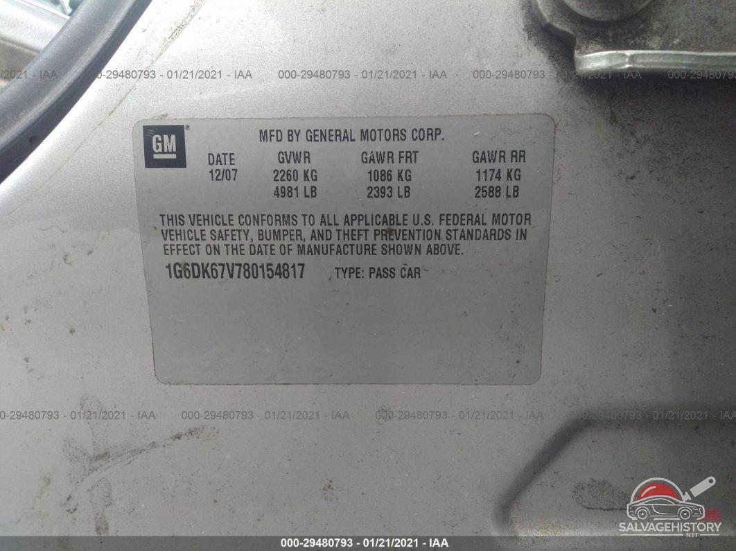 1G6DK67V780154817 2008 CADILLAC STS photo no. 9