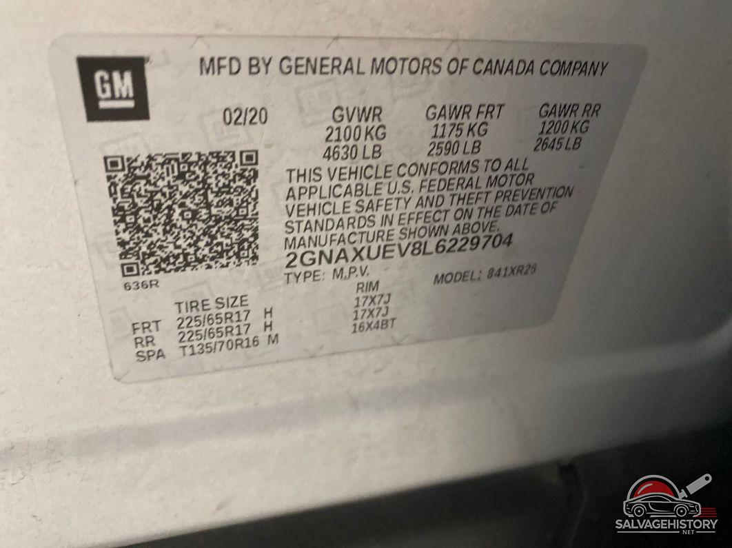2GNAXUEV8L6229704 2020 CHEVROLET EQUINOX photo no. 8