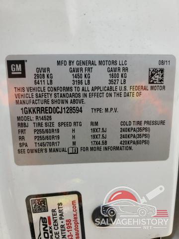 1GKKRRED0CJ128594 2012 GMC ACADIA photo no. 13