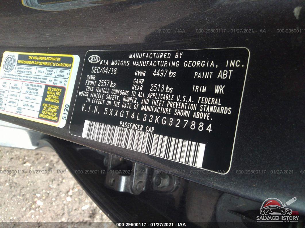 5XXGT4L33KG327884 2019 KIA OPTIMA photo no. 9